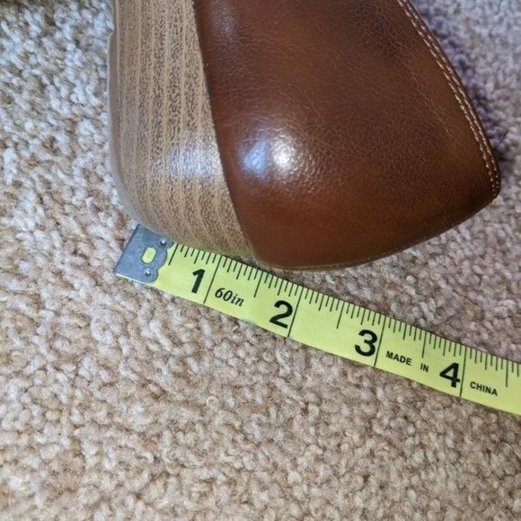 LOWER EAST SIDE WOMENS BROWN FAUX LEATHER LOW WEDGE HEELS SLIP ON SHOES SIZE 8.5 - Picture 7 of 13